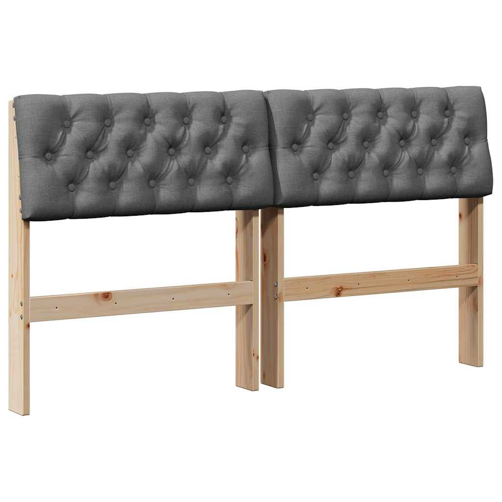 vidaXL Gepolstertes Kopfteil Dunkelgrau 160 cm Massives Kiefernholz