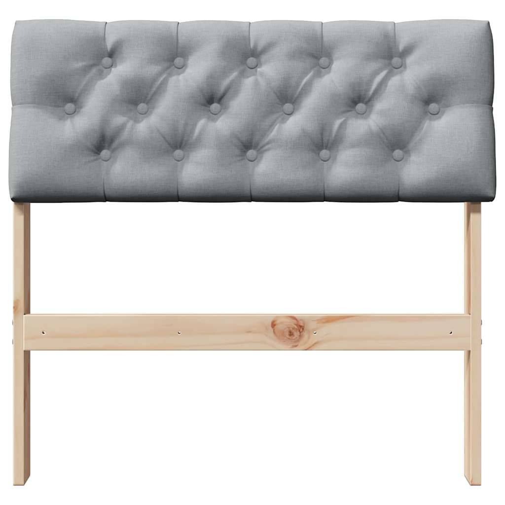 vidaXL Gepolstertes Kopfteil Hellgrau 75 cm Massives Kiefernholz