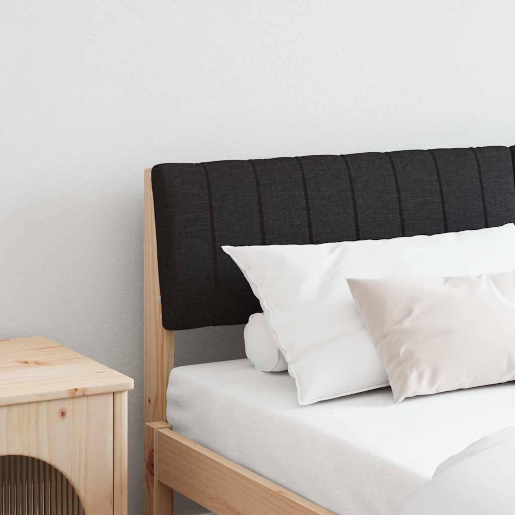 vidaXL Gepolstertes Kopfteil Schwarz 140 cm Massives Kiefernholz