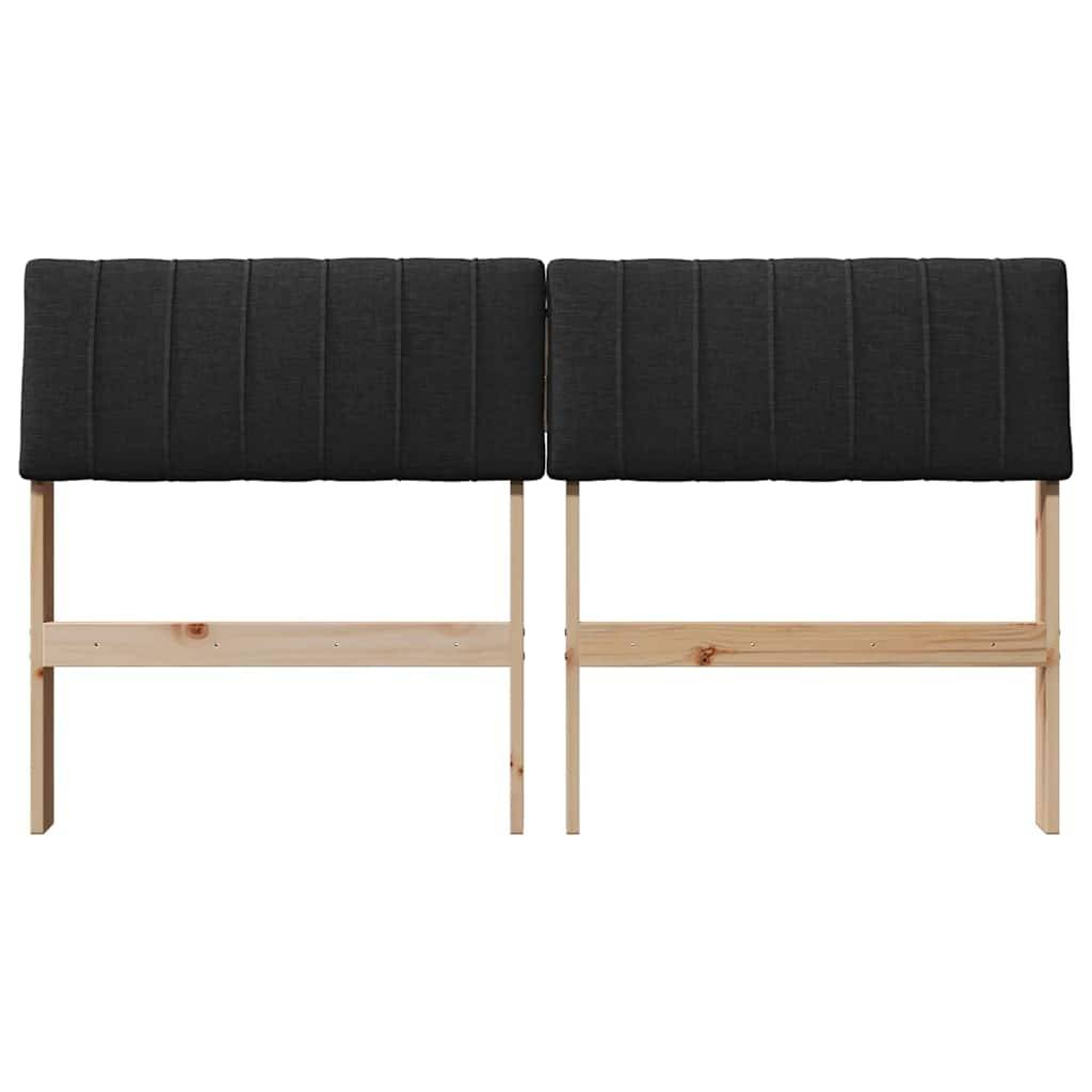 vidaXL Gepolstertes Kopfteil Schwarz 140 cm Massives Kiefernholz