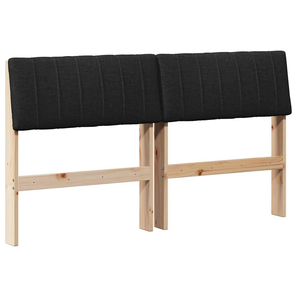 vidaXL Gepolstertes Kopfteil Schwarz 140 cm Massives Kiefernholz
