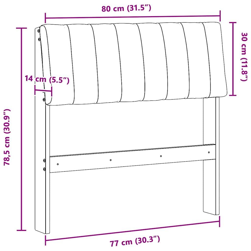 vidaXL Gepolstertes Kopfteil Taupe 80 cm Massives Kiefernholz