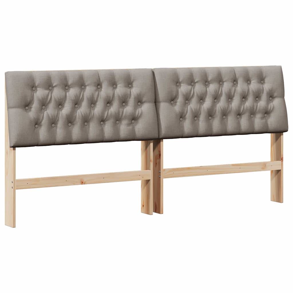 vidaXL Gepolstertes Kopfteil Taupe 200 cm Massives Kiefernholz