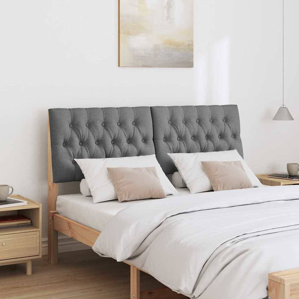 vidaXL Gepolstertes Kopfteil Dunkelgrau 140 cm Massives Kiefernholz