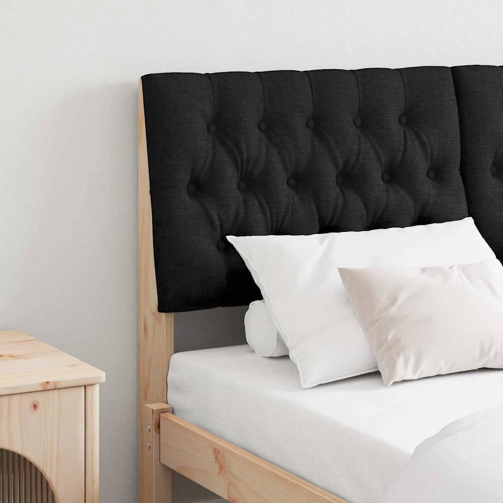 vidaXL Gepolstertes Kopfteil Schwarz 140 cm Massives Kiefernholz