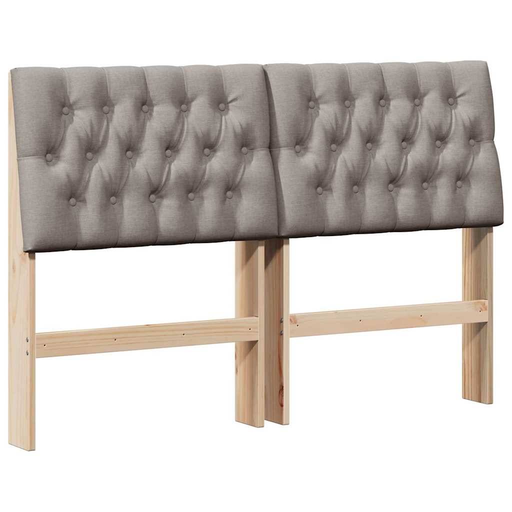 vidaXL Gepolstertes Kopfteil Taupe 135 cm Massives Kiefernholz