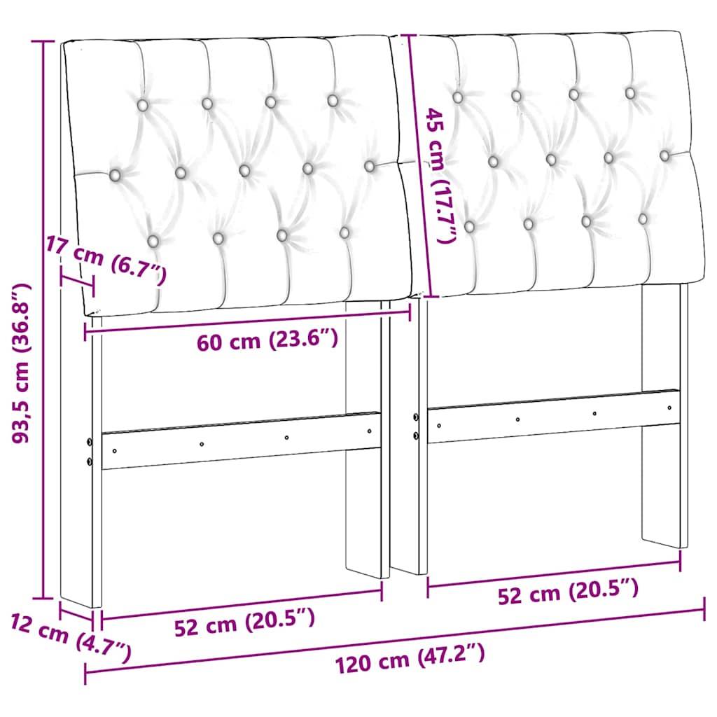 vidaXL Gepolstertes Kopfteil Dunkelgrau 120 cm Massives Kiefernholz
