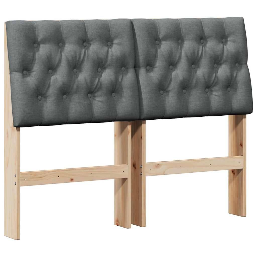 vidaXL Gepolstertes Kopfteil Dunkelgrau 120 cm Massives Kiefernholz
