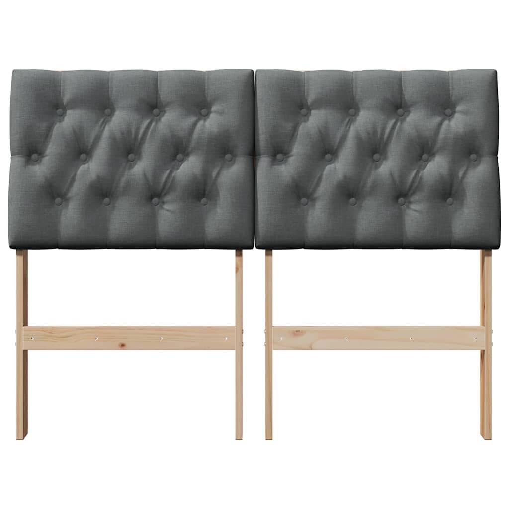 vidaXL Gepolstertes Kopfteil Dunkelgrau 120 cm Massives Kiefernholz