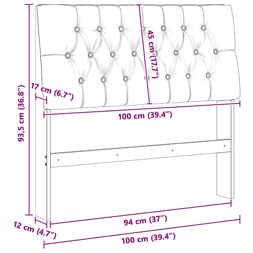 vidaXL Gepolstertes Kopfteil Taupe 100 cm Massives Kiefernholz