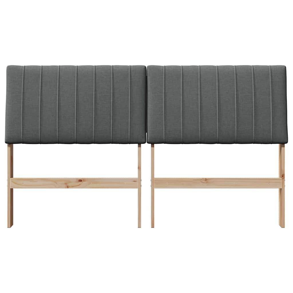 vidaXL Gepolstertes Kopfteil Dunkelgrau 150 cm Massives Kiefernholz