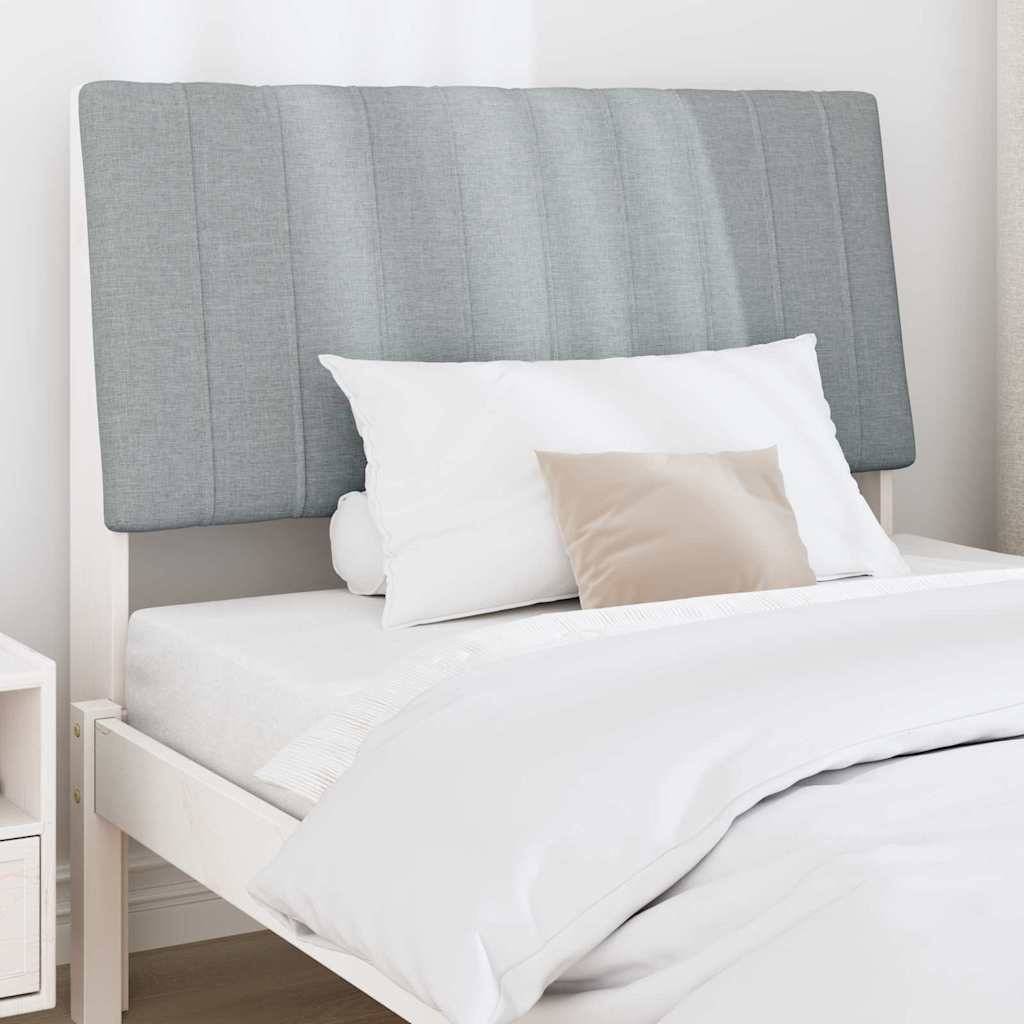 vidaXL Gepolstertes Kopfteil Hellgrau 100 cm Massives Kiefernholz