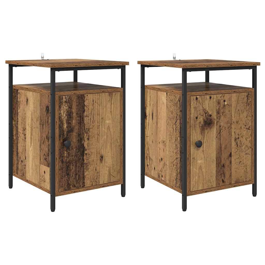 vidaXL Nachttisch 2 pcs Altholz 40 x 42 x 60cm Holzwerkstoff
