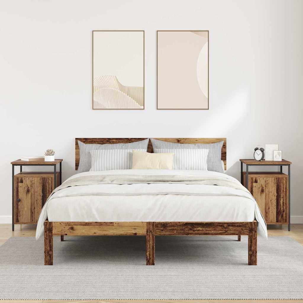 vidaXL Nachttisch 2 pcs Altholz 40 x 42 x 60cm Holzwerkstoff