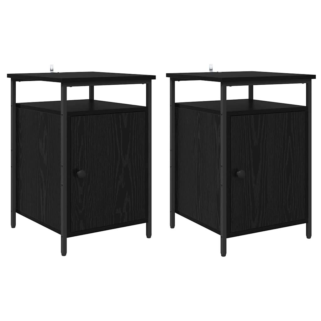 vidaXL Nachttisch 2 pcs Schwarz Eichen-Optik 40 x 42 x 60cm