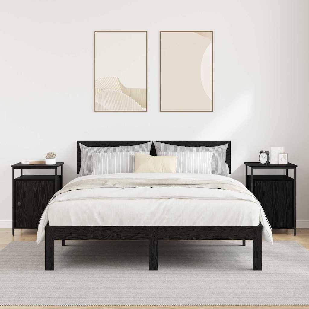 vidaXL Nachttisch 2 pcs Schwarz Eichen-Optik 40 x 42 x 60cm