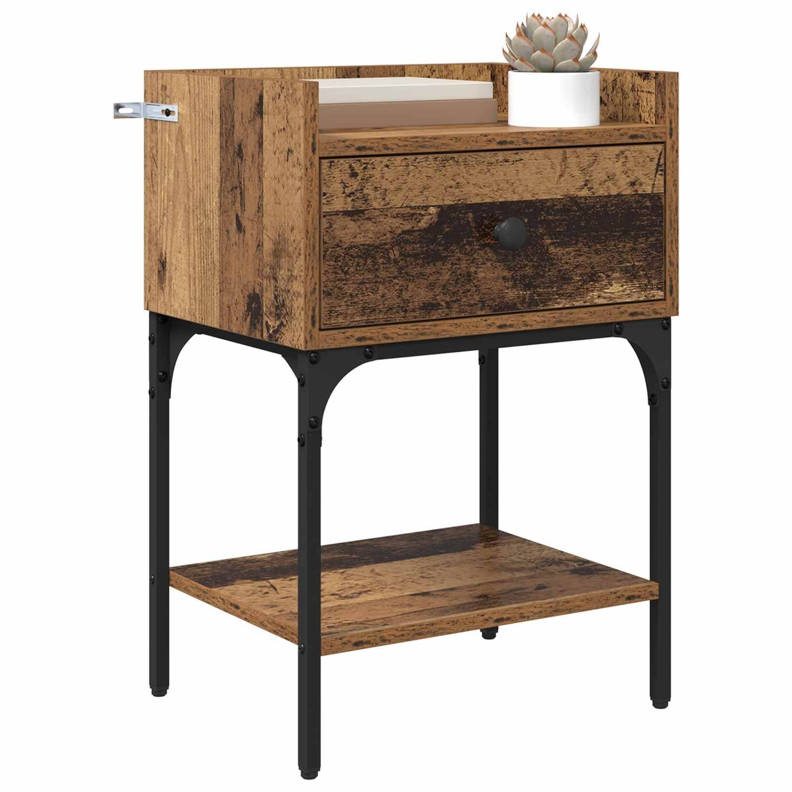 vidaXL Nachttisch mit Schubladen Altholz 40 x 29 x 60 cm Holzwerkstoff