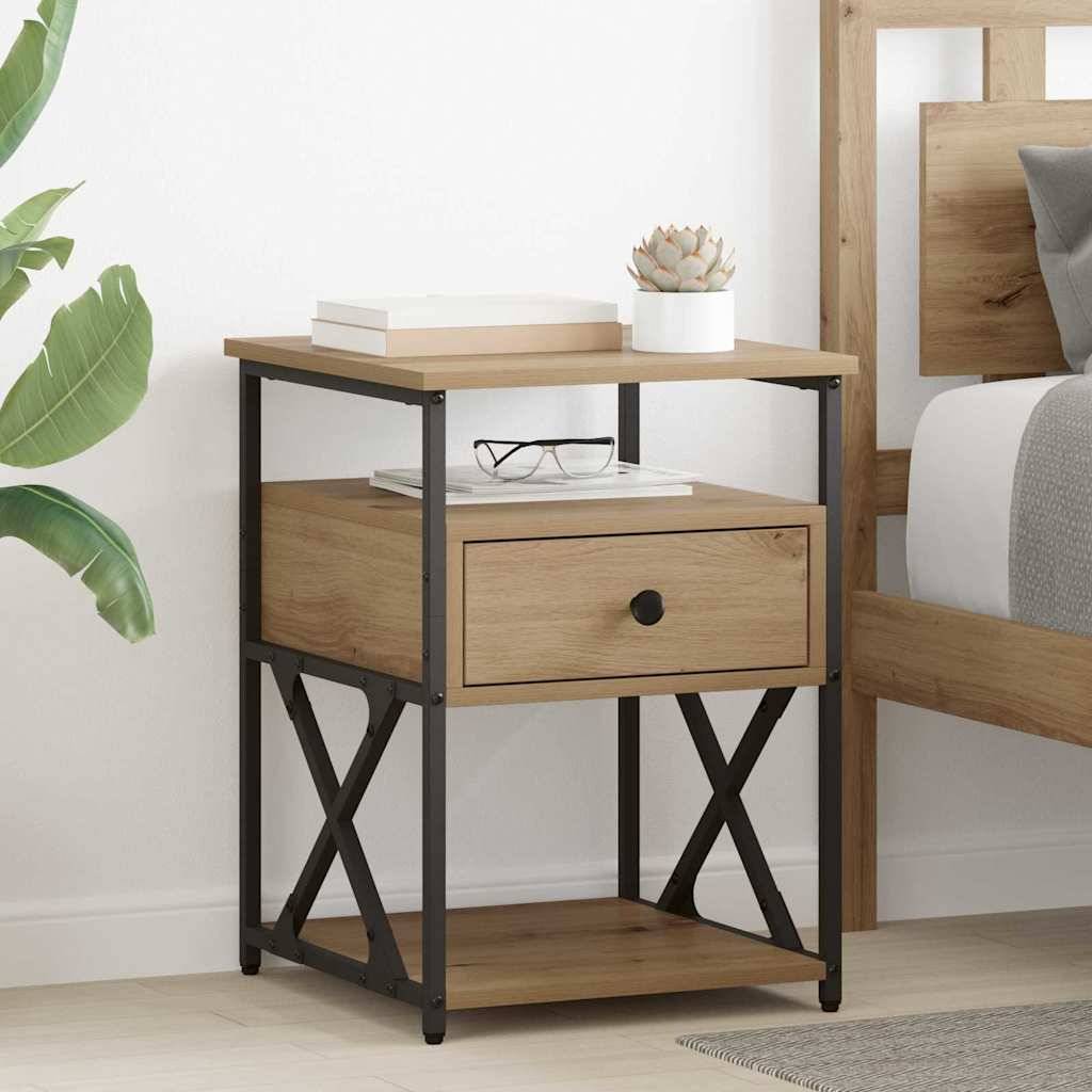 vidaXL Nachttisch 2 pcs Artisan-Eiche 40 x 42 x 55 cm Holzwerkstoff
