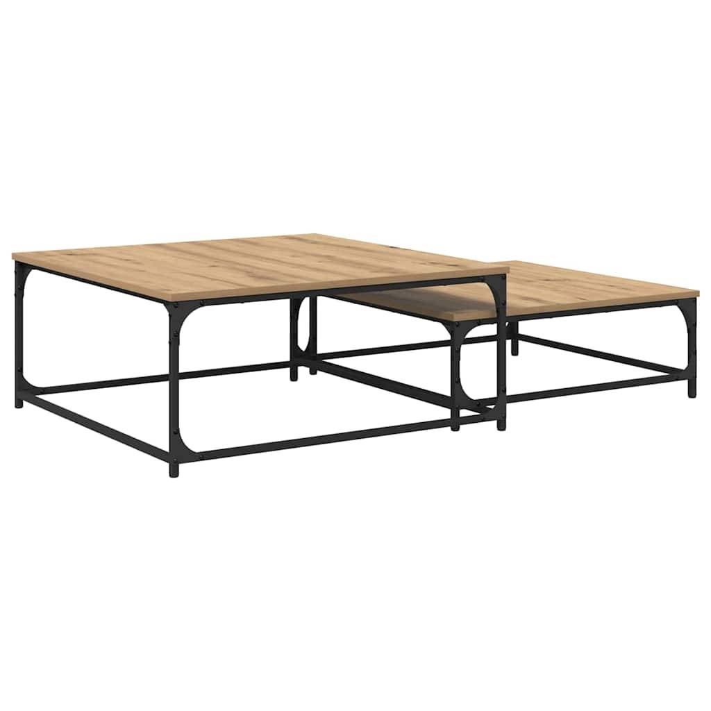 vidaXL Couchtisch 2 pcs Artisan-Eiche Holzwerkstoff
