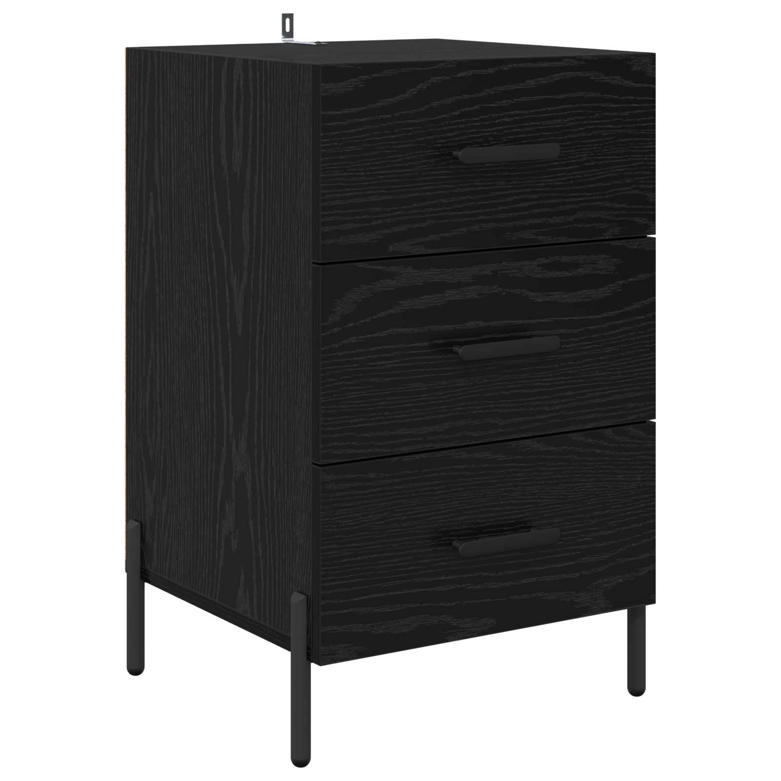 vidaXL Nachttisch Schwarz Eichen-Optik 40 x 40 x 66 cm Holzwerkstoff