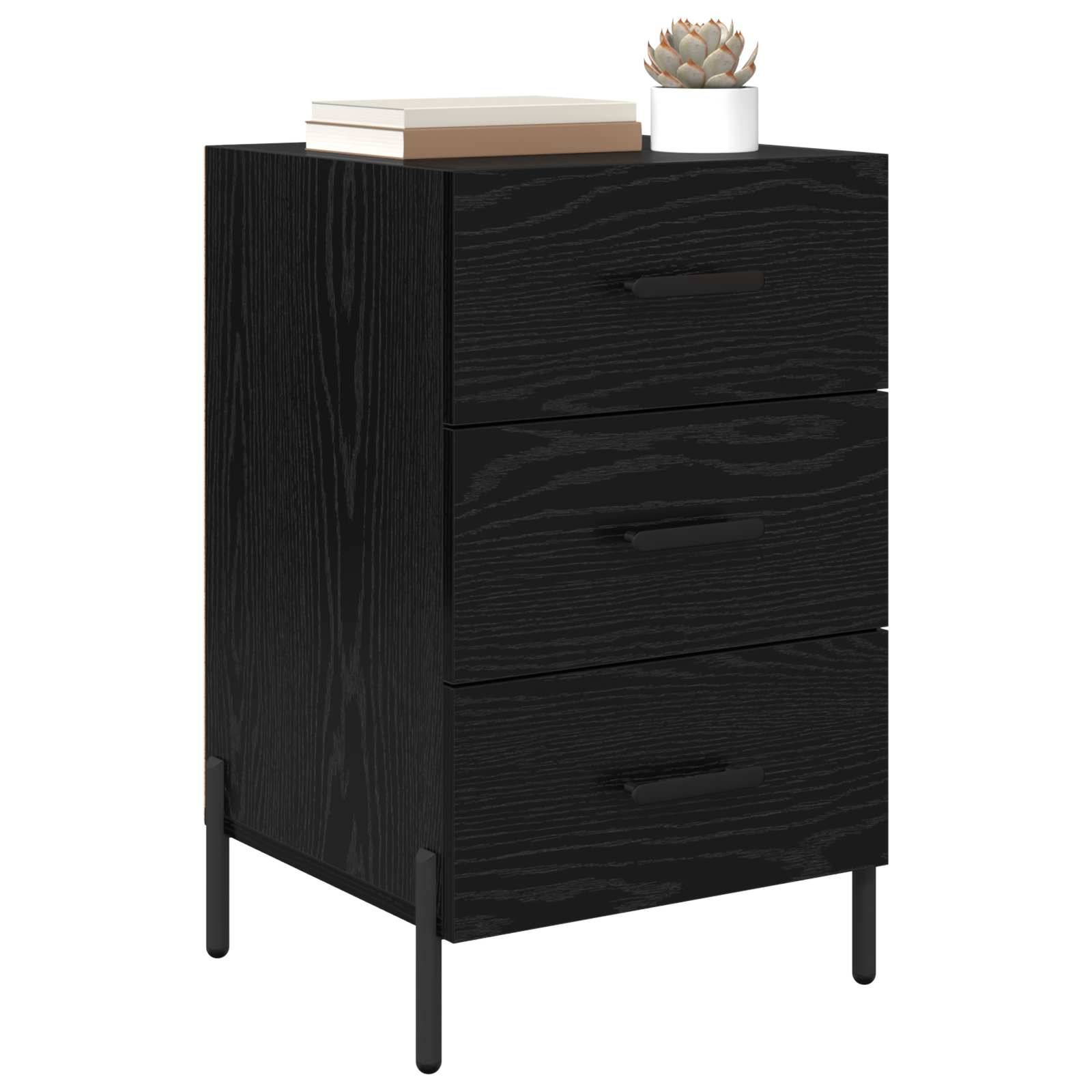 vidaXL Nachttisch Schwarz Eichen-Optik 40 x 40 x 66 cm Holzwerkstoff