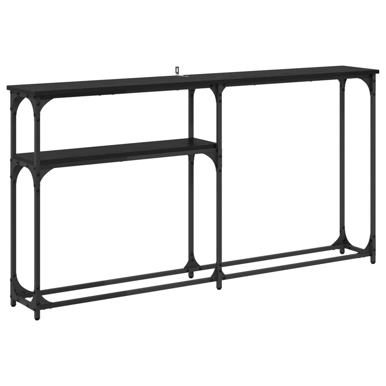 vidaXL Konsolentisch Schwarz Eichen-Optik 146 x 22.5 x 75 cm