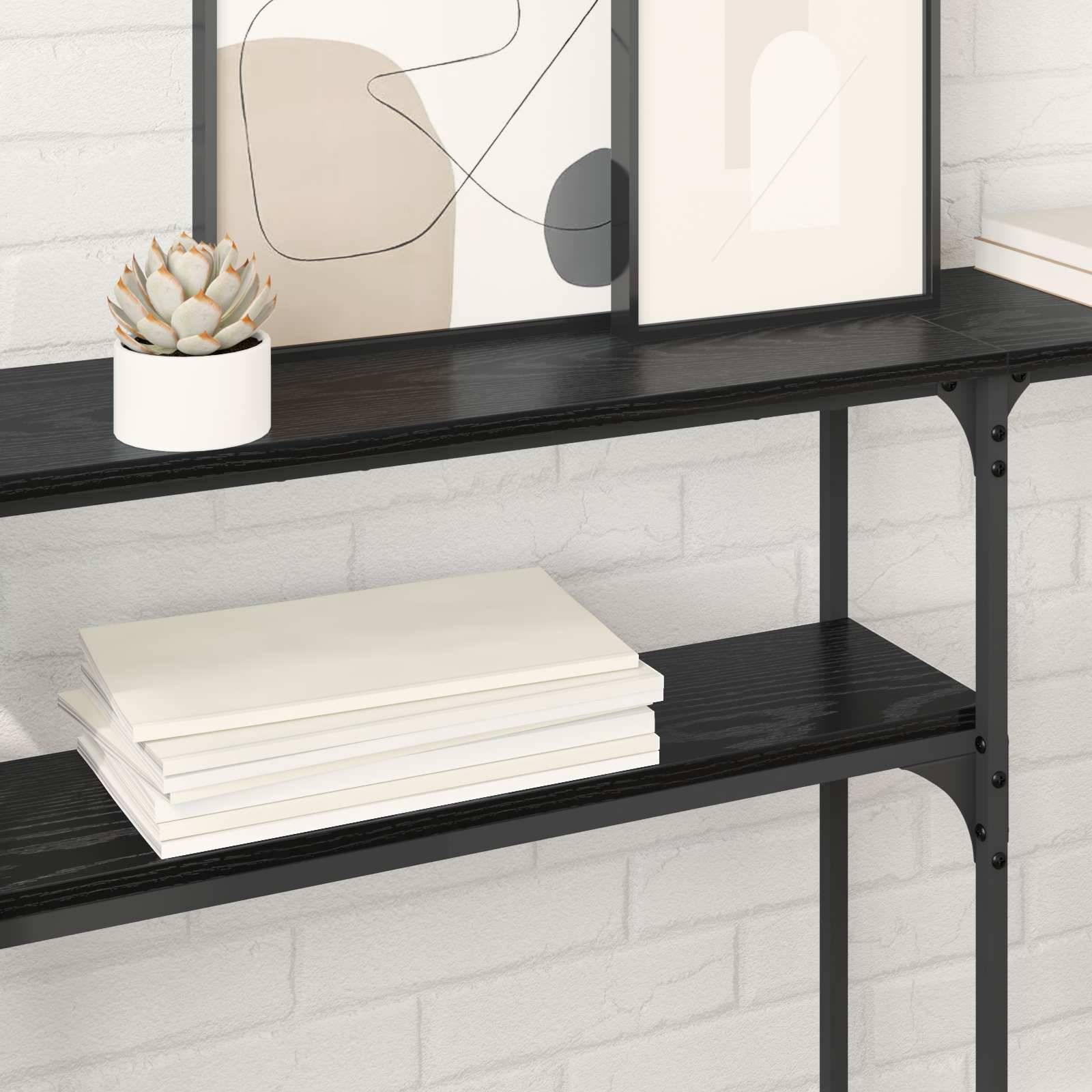 vidaXL Konsolentisch Schwarz Eichen-Optik 146 x 22.5 x 75 cm