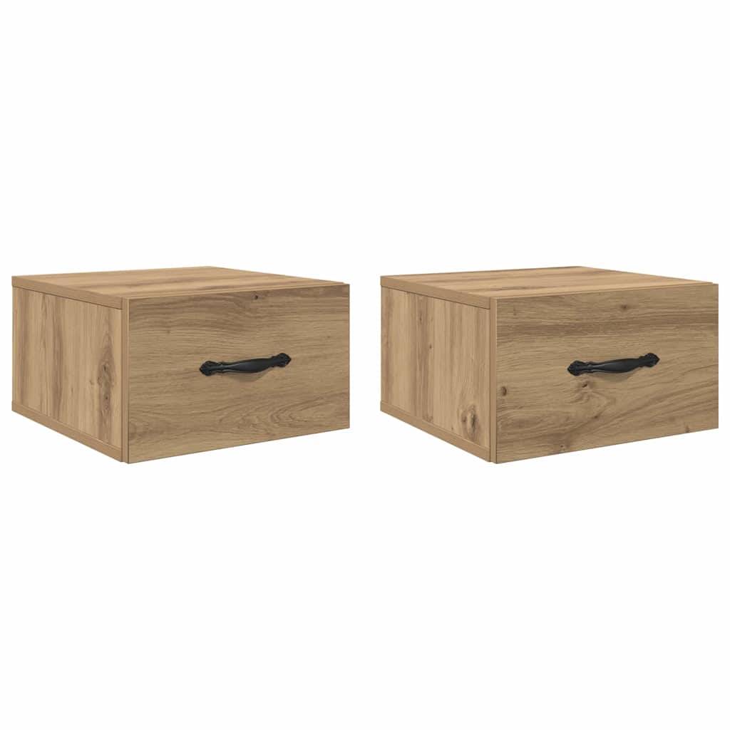 vidaXL Nachttisch 2 pcs Artisan-Eiche 35 x 35 x 20 cm Holzwerkstoff