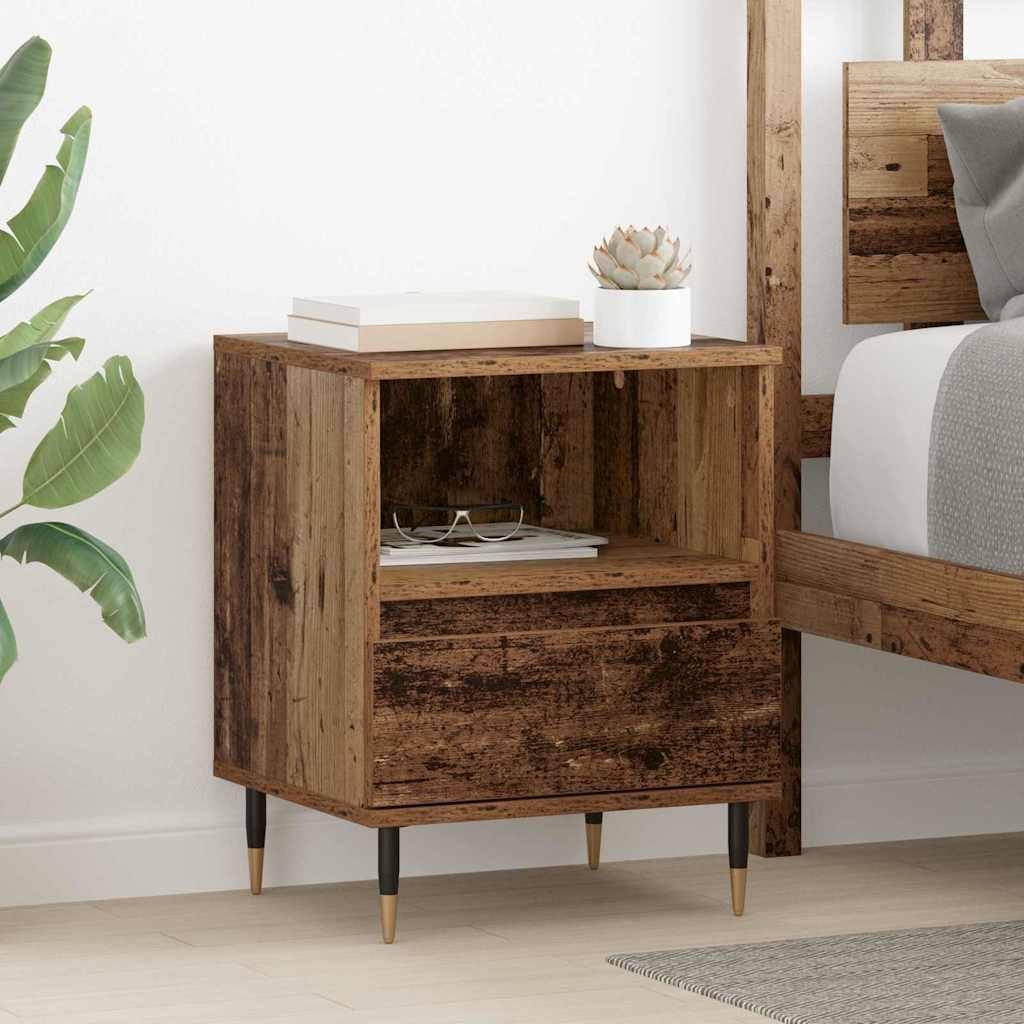 vidaXL Nachttisch 2 pcs Altholz 40 x 35 x 50 cm Holzwerkstoff