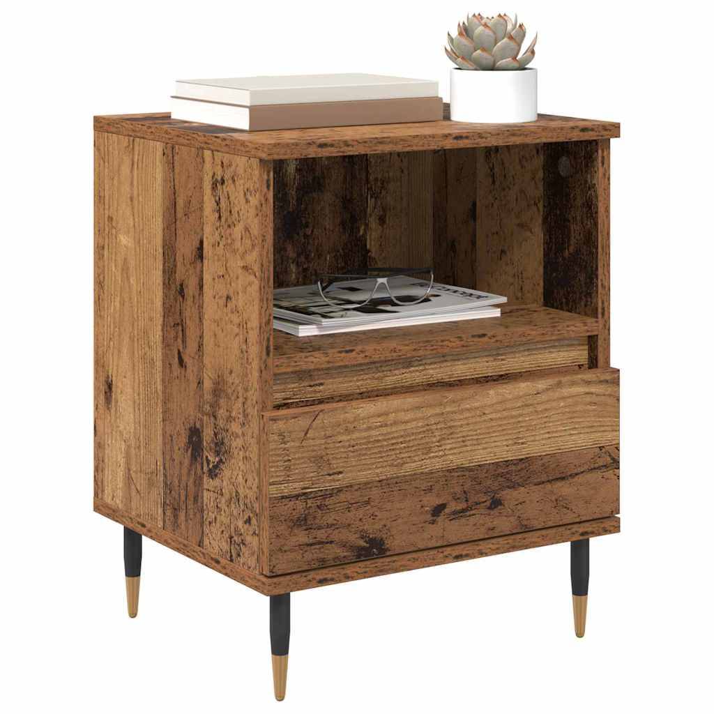 vidaXL Nachttisch 2 pcs Altholz 40 x 35 x 50 cm Holzwerkstoff