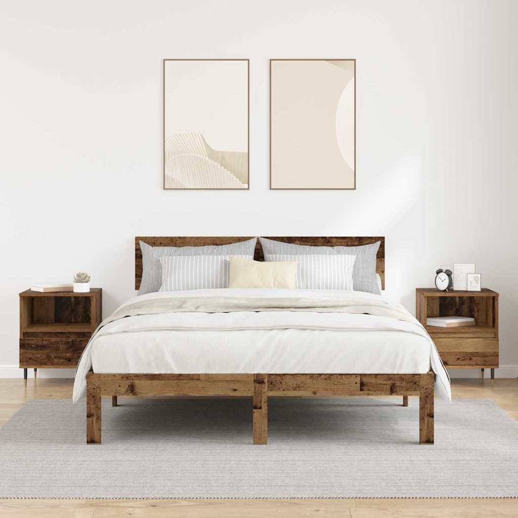 vidaXL Nachttisch 2 pcs Altholz 40 x 35 x 50 cm Holzwerkstoff