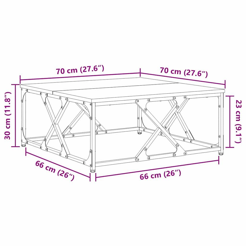 vidaXL Couchtisch Artisan-Eiche 70 x 70 x 30 cm Holzwerkstoff