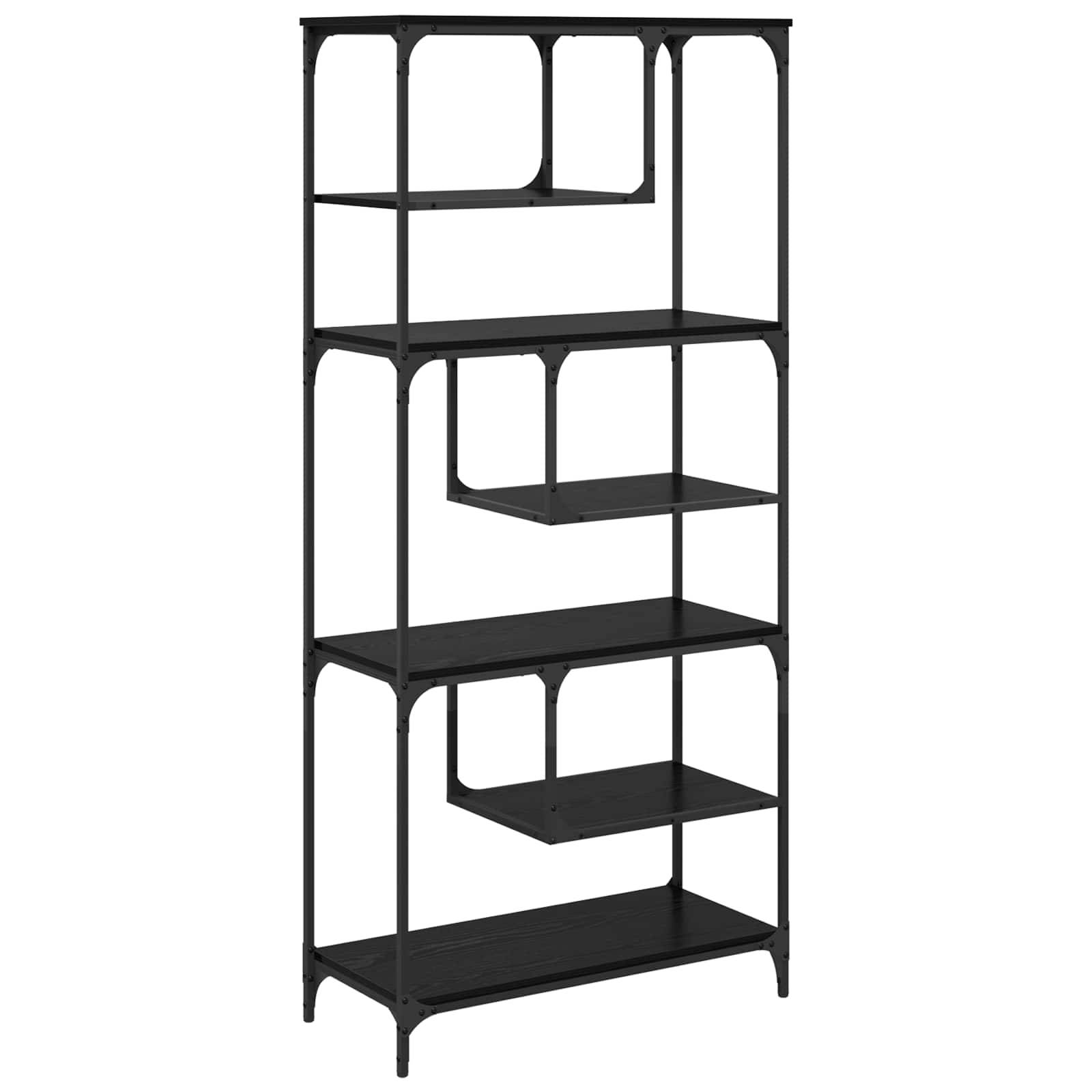 vidaXL Bücherregal Schwarz Eichen-Optik 81 x 36 x 176 cm Holzwerkstoff