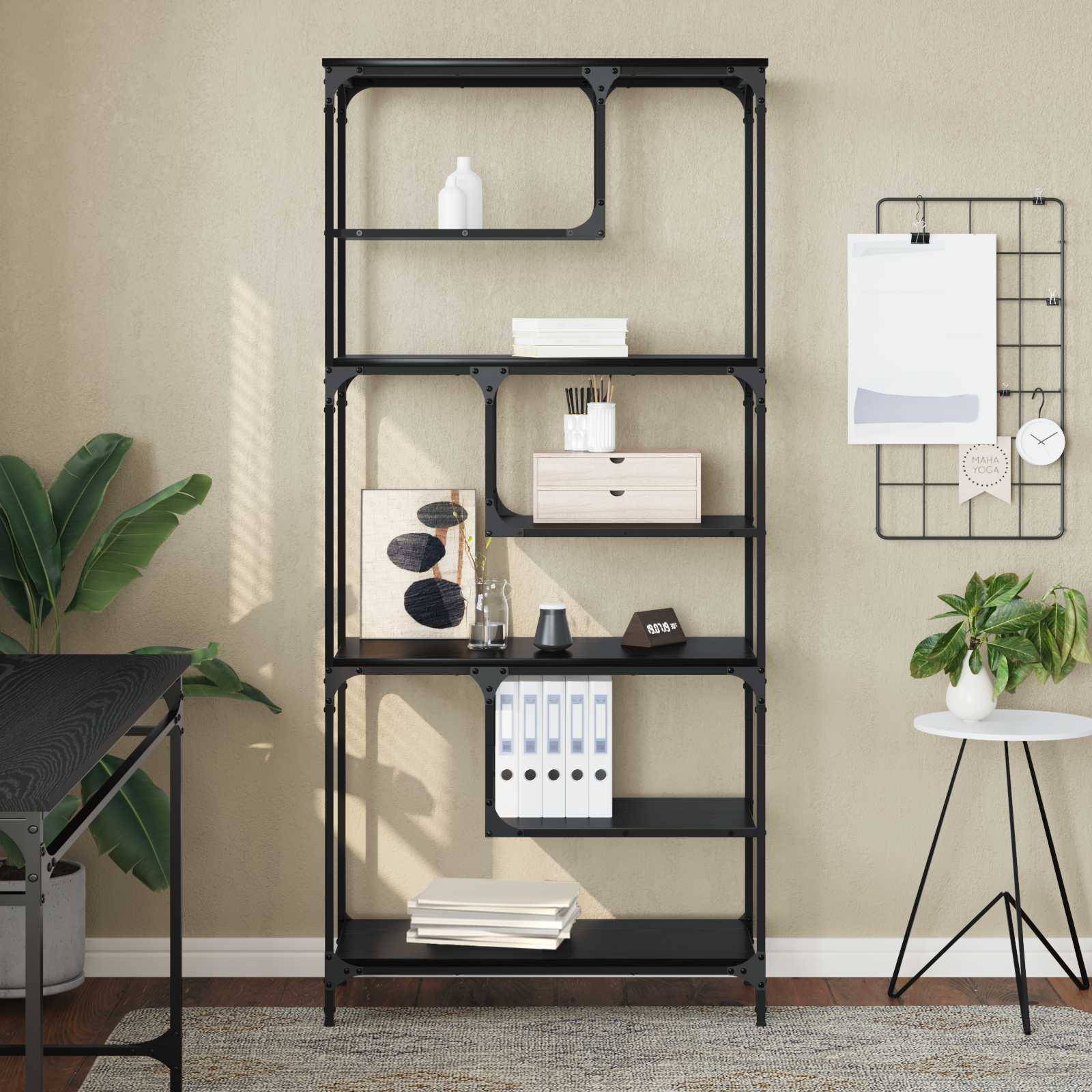 vidaXL Bücherregal Schwarz Eichen-Optik 81 x 36 x 176 cm Holzwerkstoff