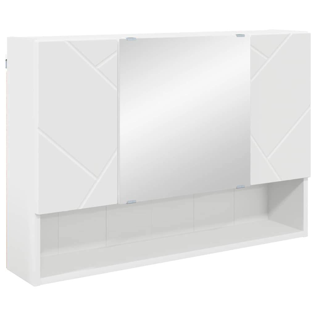 vidaXL Spiegelschrank Wandmontiert Weiß 80 x 17 x 55 cm Holzwerkstoff