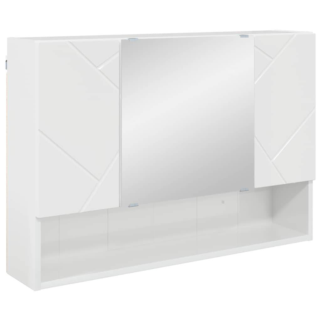 vidaXL Spiegelschrank Hochglanz Weiß 80 x 17 x 55 cm Holzwerkstoff