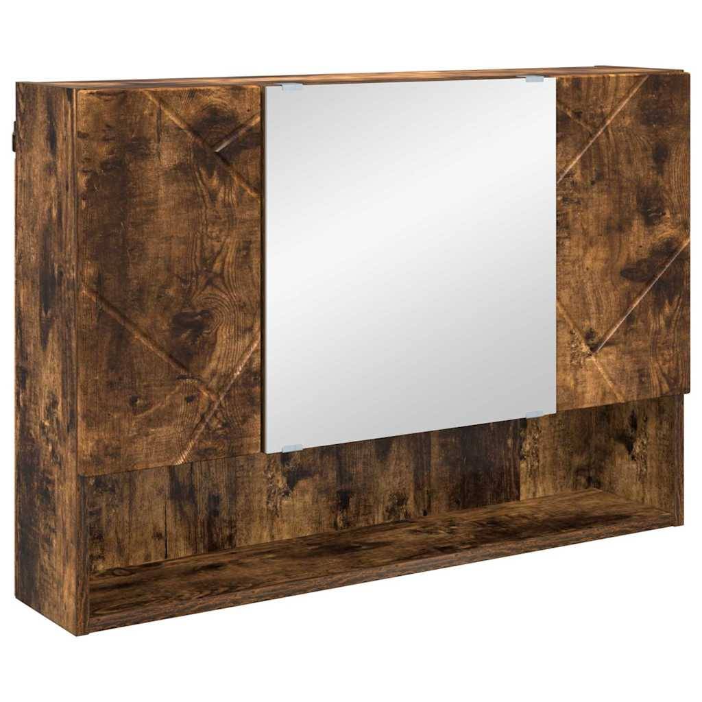 vidaXL Spiegelschrank Geräucherte Eiche 80 x 17 x 55 cm Holzwerkstoff