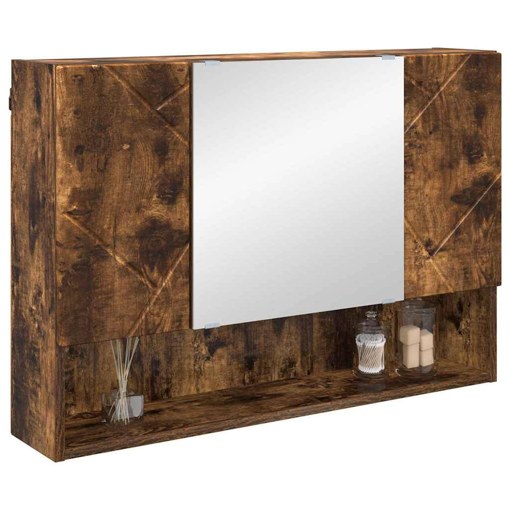 vidaXL Spiegelschrank Geräucherte Eiche 80 x 17 x 55 cm Holzwerkstoff