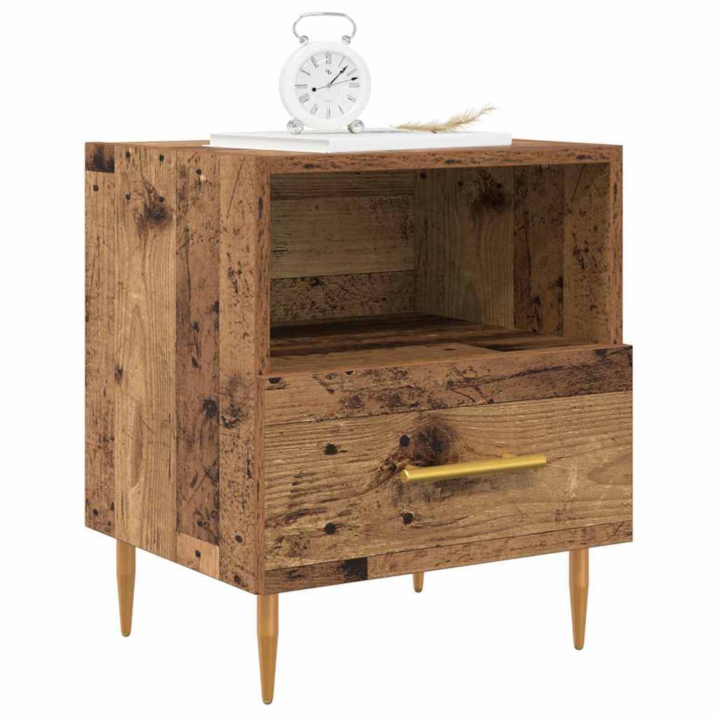 vidaXL Nachttisch 2 pcs Altholz 40 x 35 x 47,5 cm Holzwerkstoff
