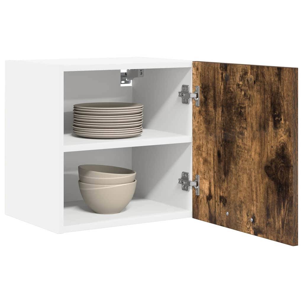 vidaXL Hängeschrank 2 pcs Geräucherte Eiche und Weiß 40 x 31 x 40 cm