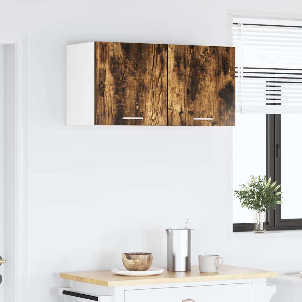 vidaXL Hängeschrank 2 pcs Geräucherte Eiche und Weiß 40 x 31 x 40 cm