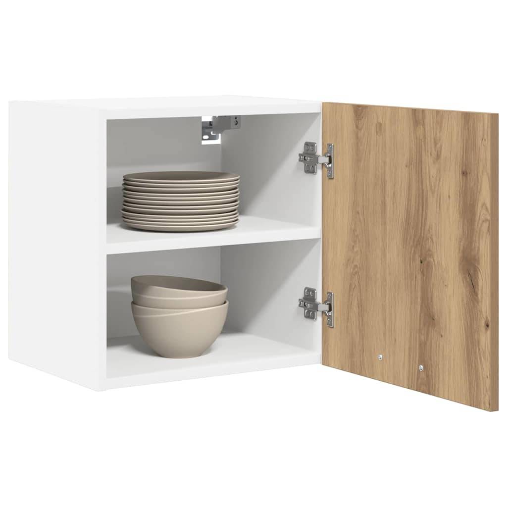 vidaXL Hängeschrank mit Tür Artisan-Eiche und Weiß 40 x 31 x 40 cm