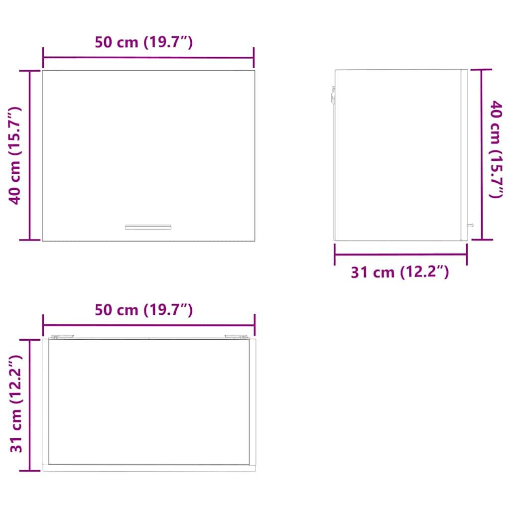 vidaXL Hängeschrank Altes Holz und Weiß 50 x 31 x 40 cm Holzwerkstoff