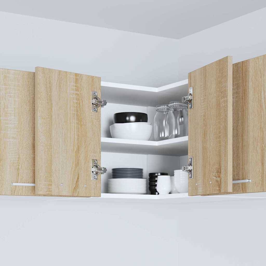 vidaXL Hängeschrank Sonoma-Eiche und Weiß 57 x 57 x 40 cm