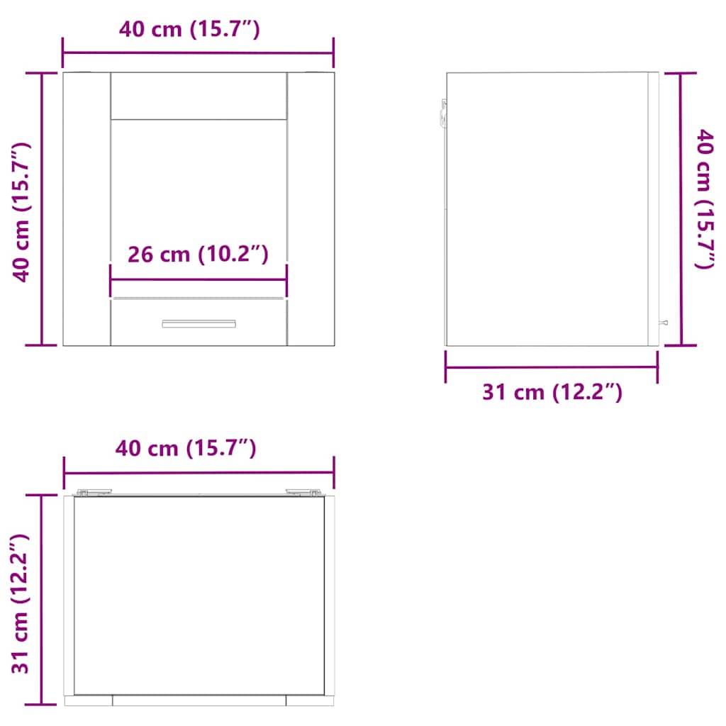 vidaXL Hängeschrank 2 pcs Altholz 40 x 31 x 40 cm Holzwerkstoff