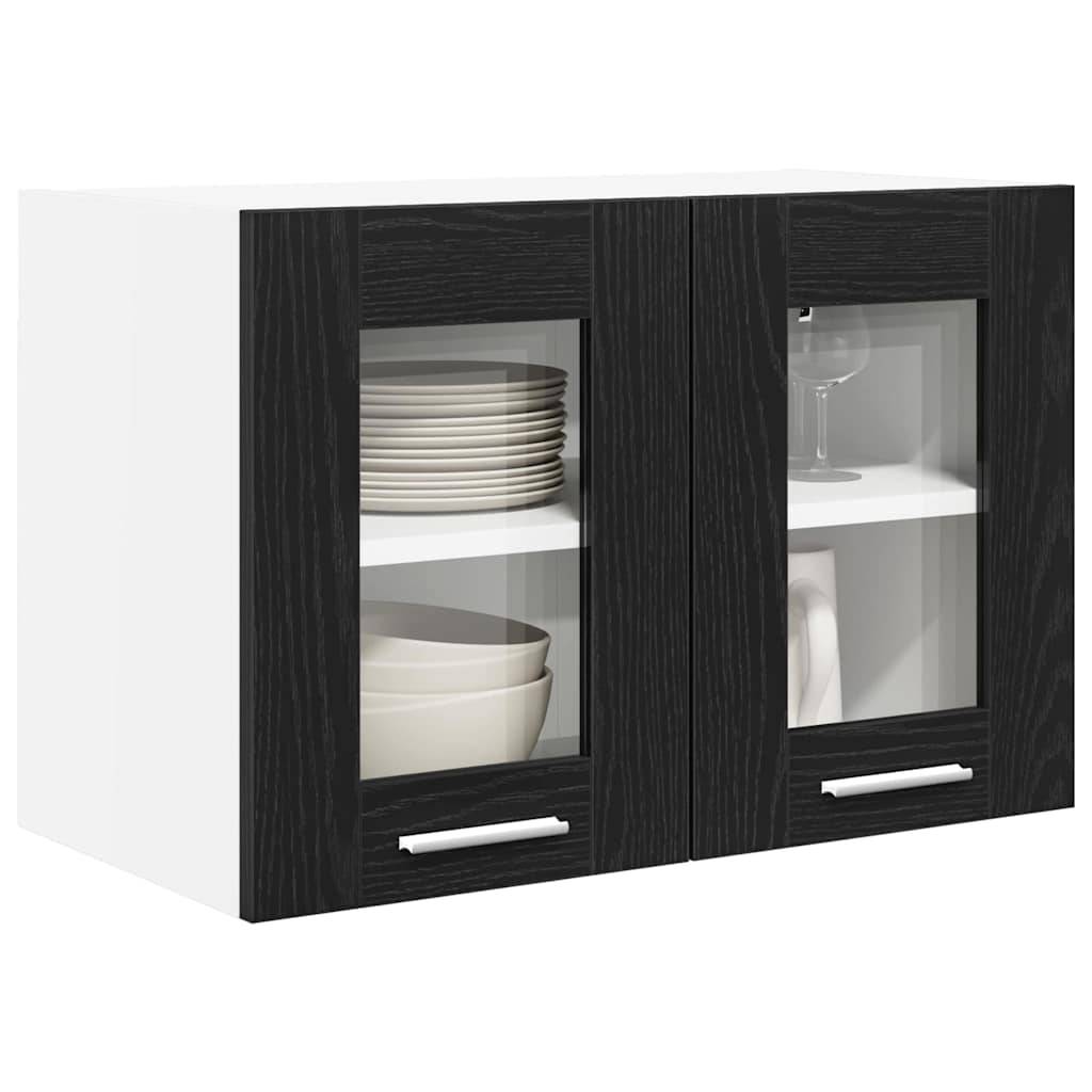 vidaXL Hängeschrank mit Tür 2 pcs Schwarz Eichen-Optik 60 x 31 x 40 cm