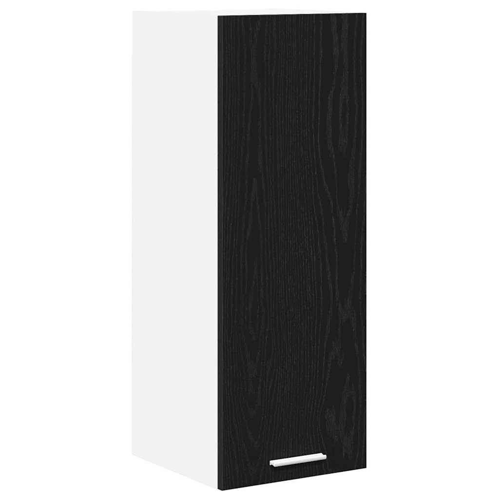 vidaXL Hängeschrank mit Tür Schwarze Eiche und Weiß 30 x 31 x 80 cm