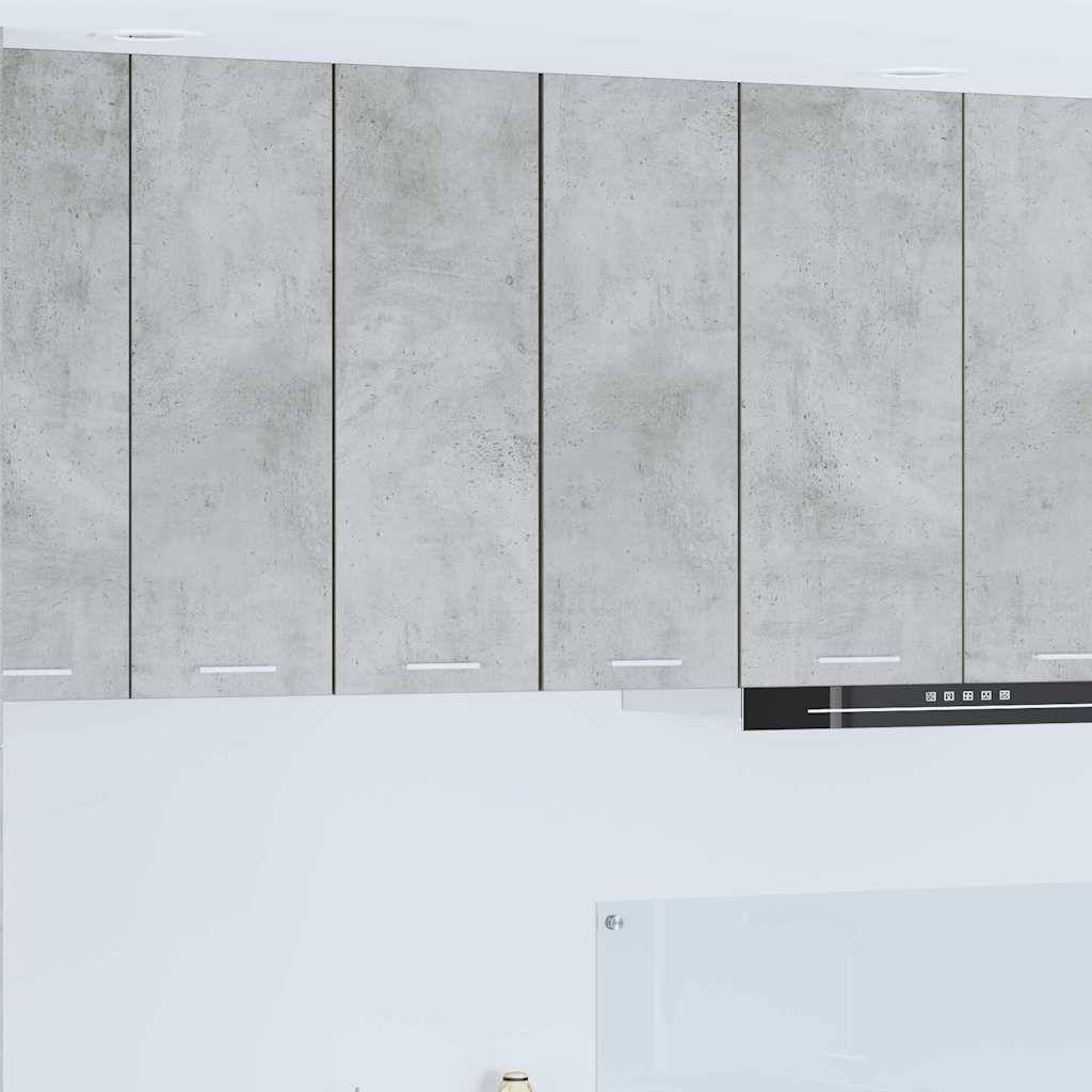vidaXL Hängeschrank mit Tür 2 pcs Betongrau und Weiß 30 x 31 x 80 cm