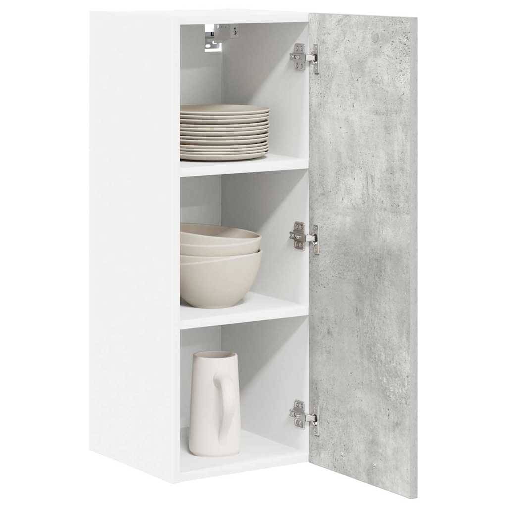 vidaXL Hängeschrank mit Tür 2 pcs Betongrau und Weiß 30 x 31 x 80 cm