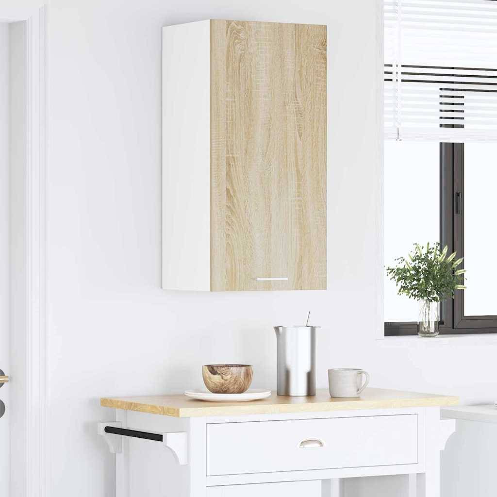 vidaXL Hängeschrank mit Speicher Sonoma-Eiche und Weiß 40 x 31 x 80 cm